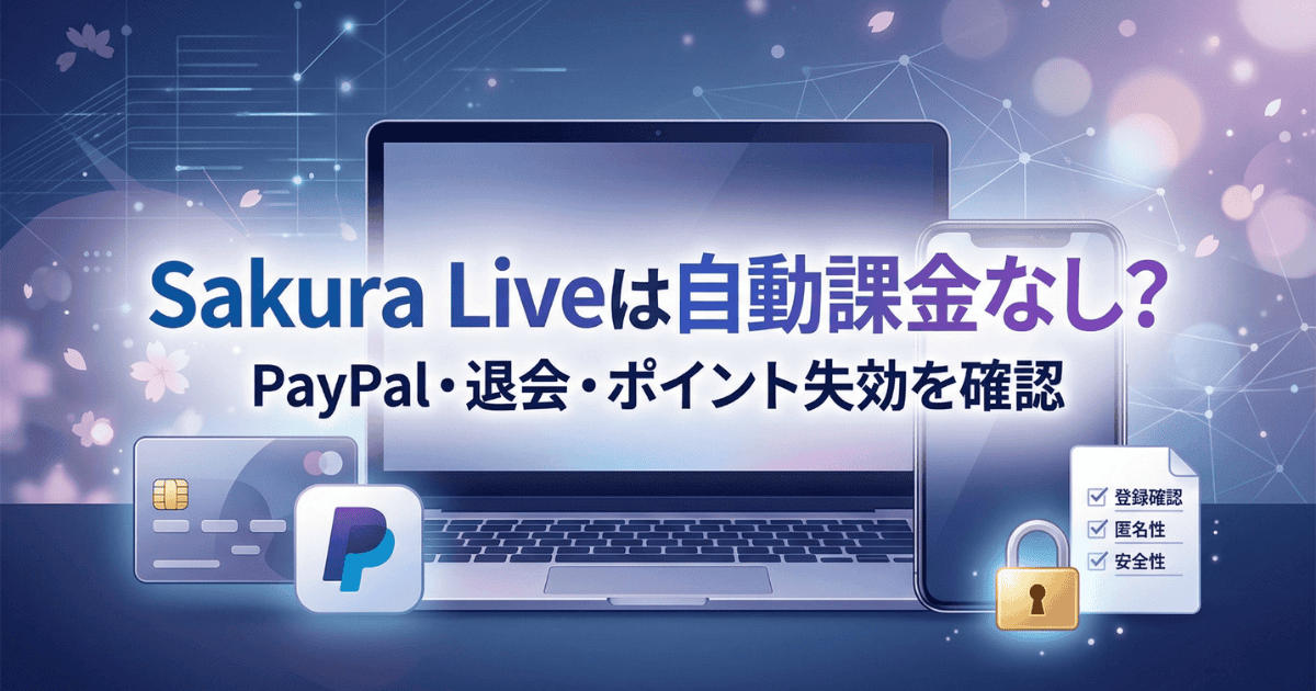 Sakura Liveの自動課金や支払い方法を解説するバナー